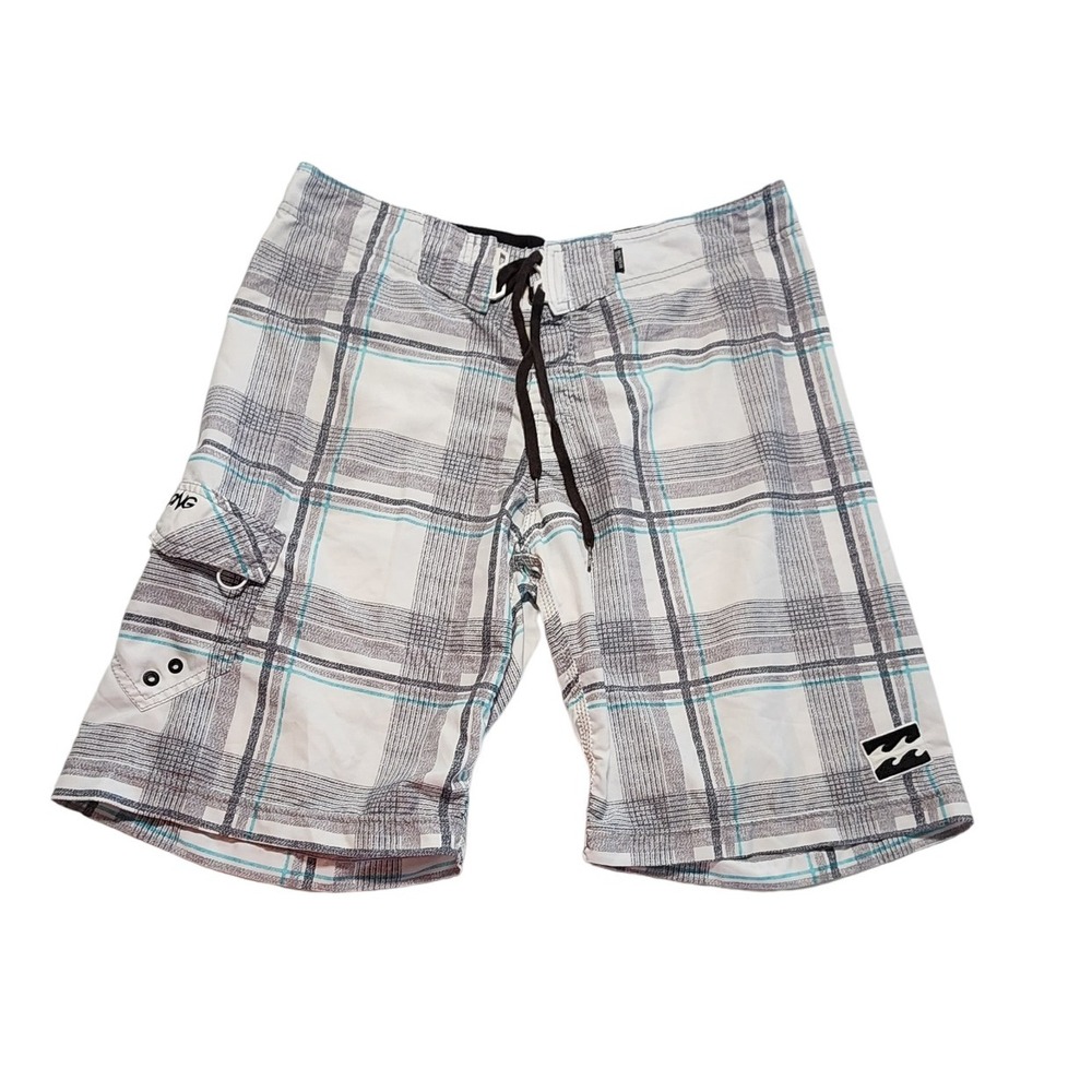 Billabong Platinum X Stretch Plaid Board Shorts Swim Trunks‎ Size 36